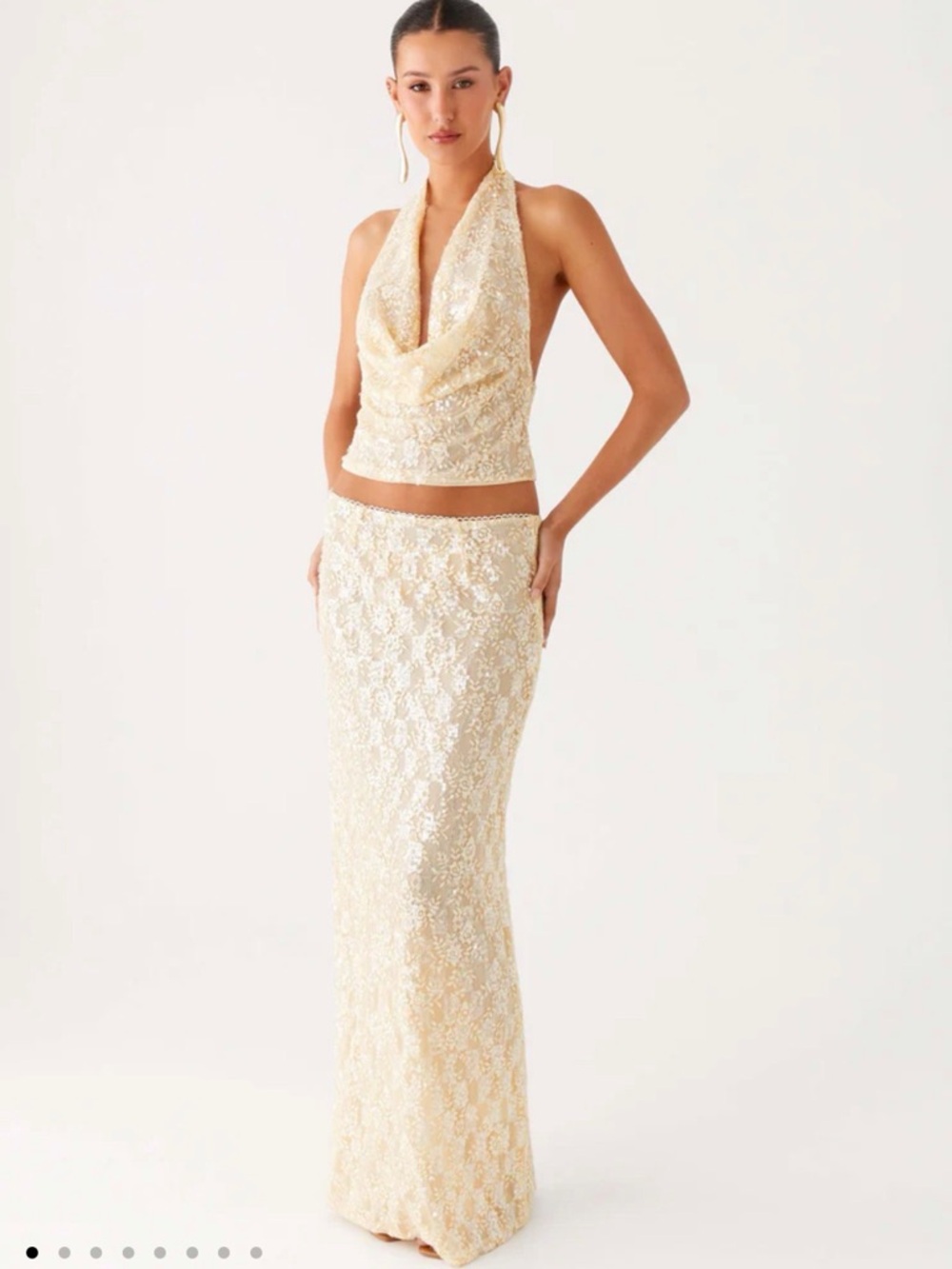 Peppermayo bling it on maxi skirt in ivory